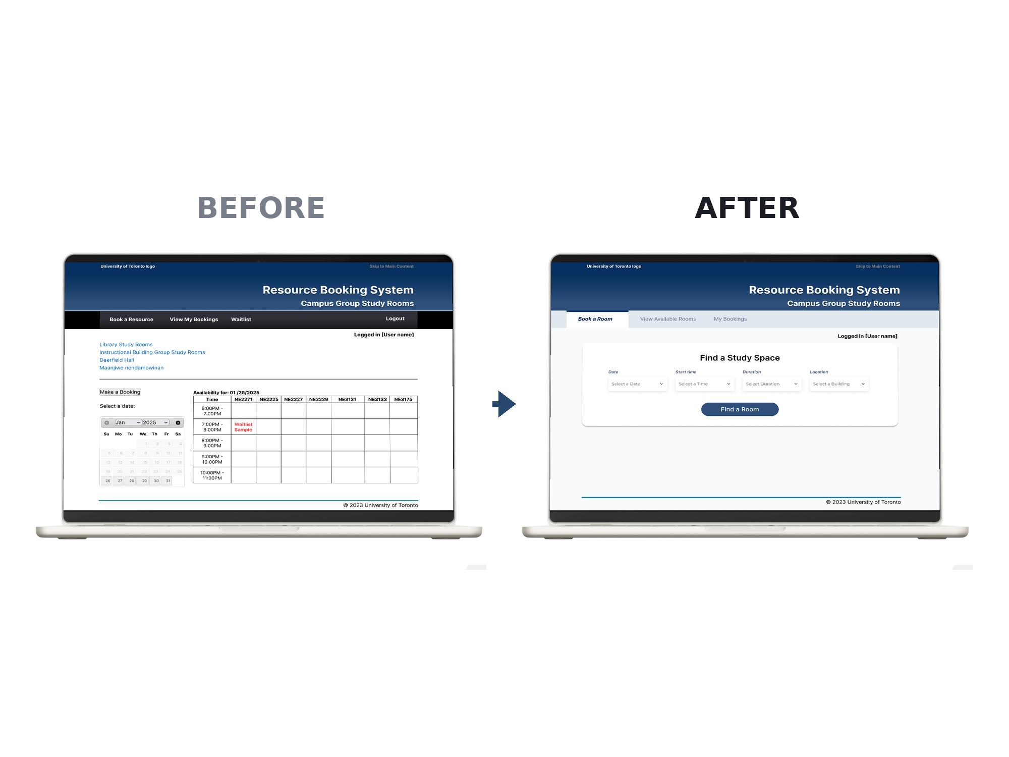UofT Study Room Booking Portal Redesign cover
