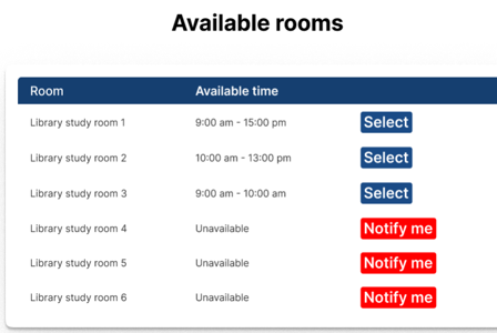 Waitlist notification button UI